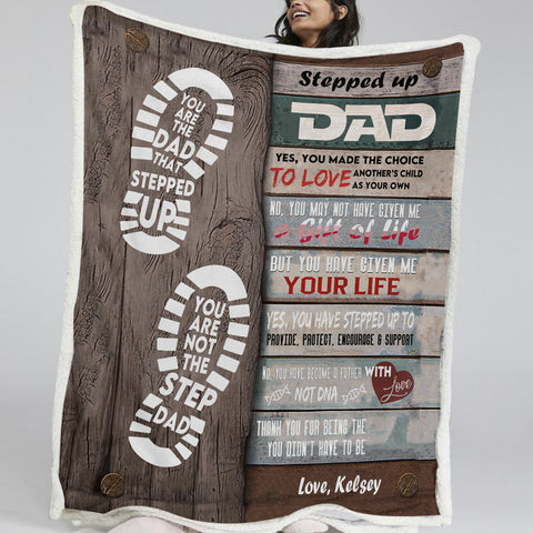 Image of To My Stepped Up Dad Fleece Blanket SWMT9749