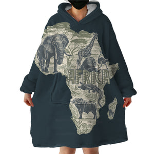 Africa SWLF1543 Hoodie Wearable Blanket