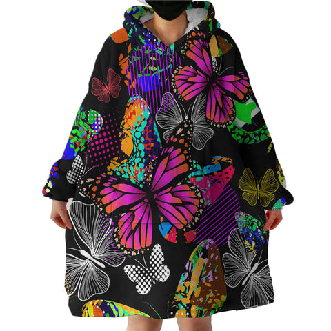 Image of Butterflies SWLF2228 Hoodie Wearable Blanket