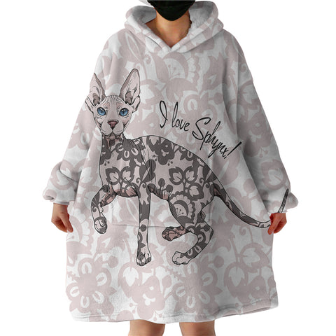 Image of I Love Sphynx SWLF2704 Hoodie Wearable Blanket