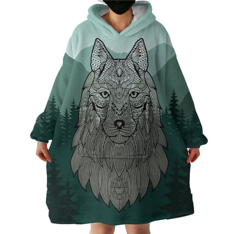 Image of Forest Wolf SWLF0024 Hoodie Wearable Blanket