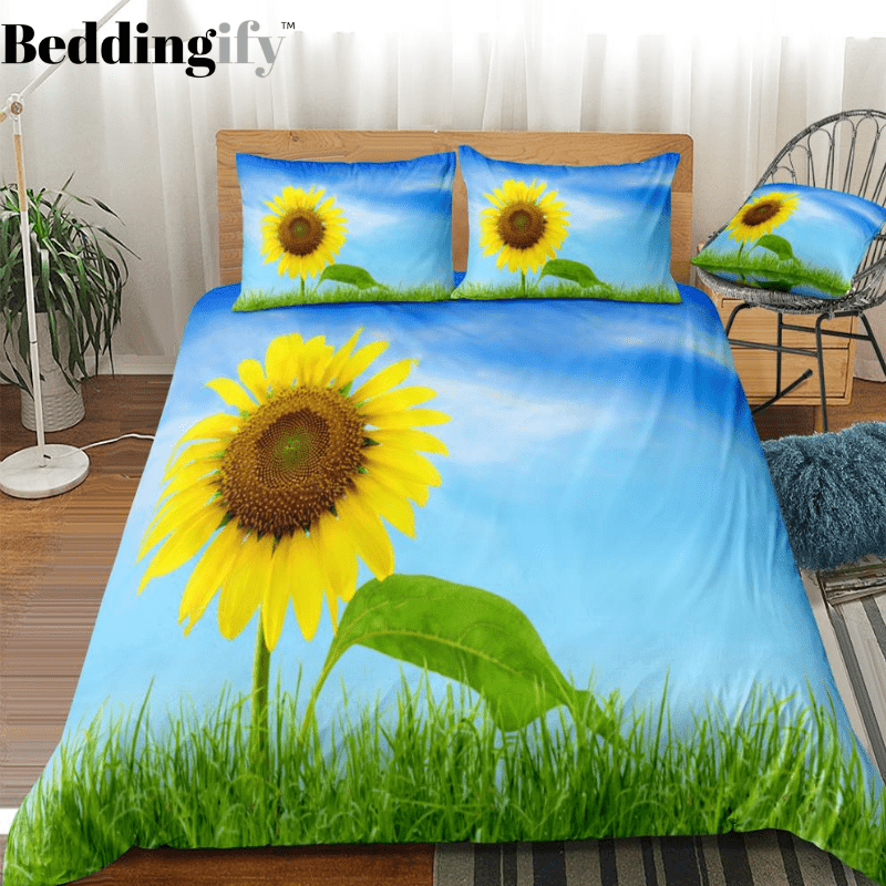 Sky Sunflower Bedding Set - Beddingify