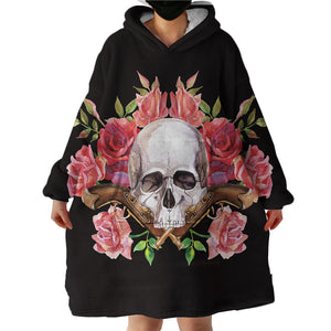 Skull Guns & Roses SWLF0288 Hoodie Wearable Blanket
