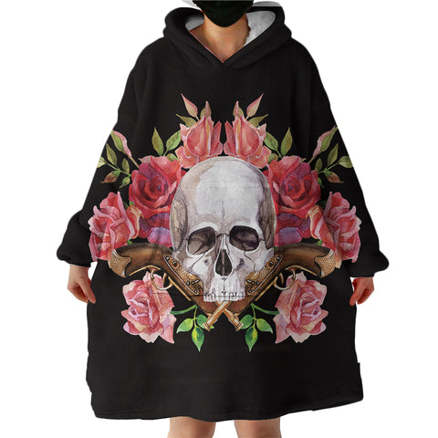 Image of Skull Guns & Roses SWLF0288 Hoodie Wearable Blanket