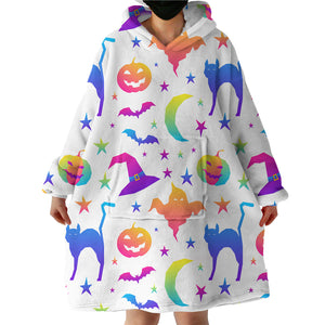 Colorful Halloween SWLF1748 Hoodie Wearable Blanket