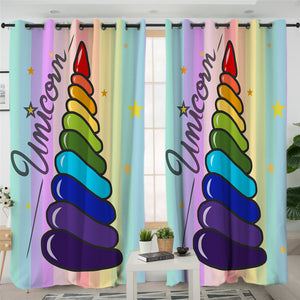 Rainbow Unicorn 2 Panel Curtains