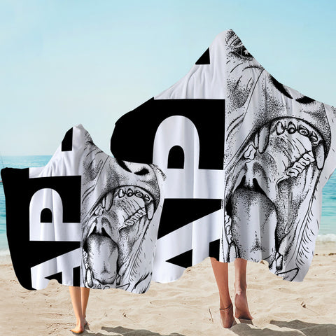 Image of Black & White Ape Hooded Towel