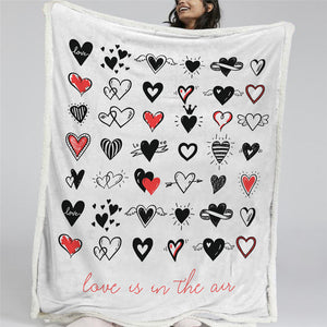 Love Heart Sherpa Fleece Blanket