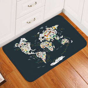 World's Fauna Population Door Mat