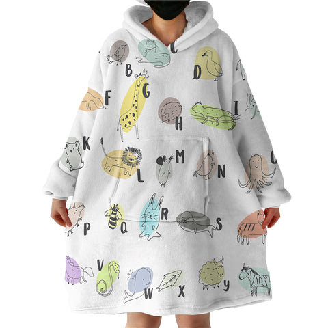 Image of Animal Alphabet SWLF1708 Hoodie Wearable Blanket