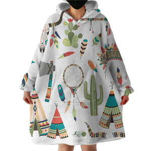 Tribal Themed SWLF2849 Hoodie Wearable Blanket