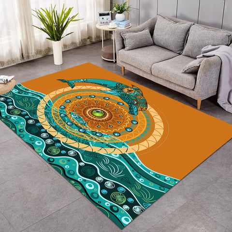 Image of Leaping Dolphin Jewel Rings SW1399 Rug