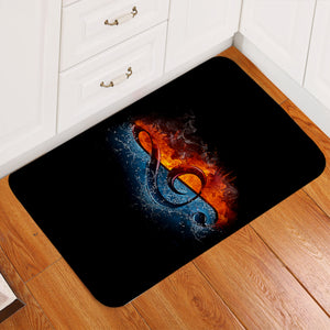 Elemental Contrast Treble Clef Door Mat