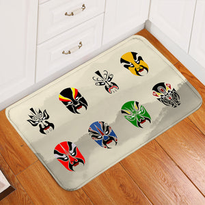 Theatre Masks Gray Door Mat