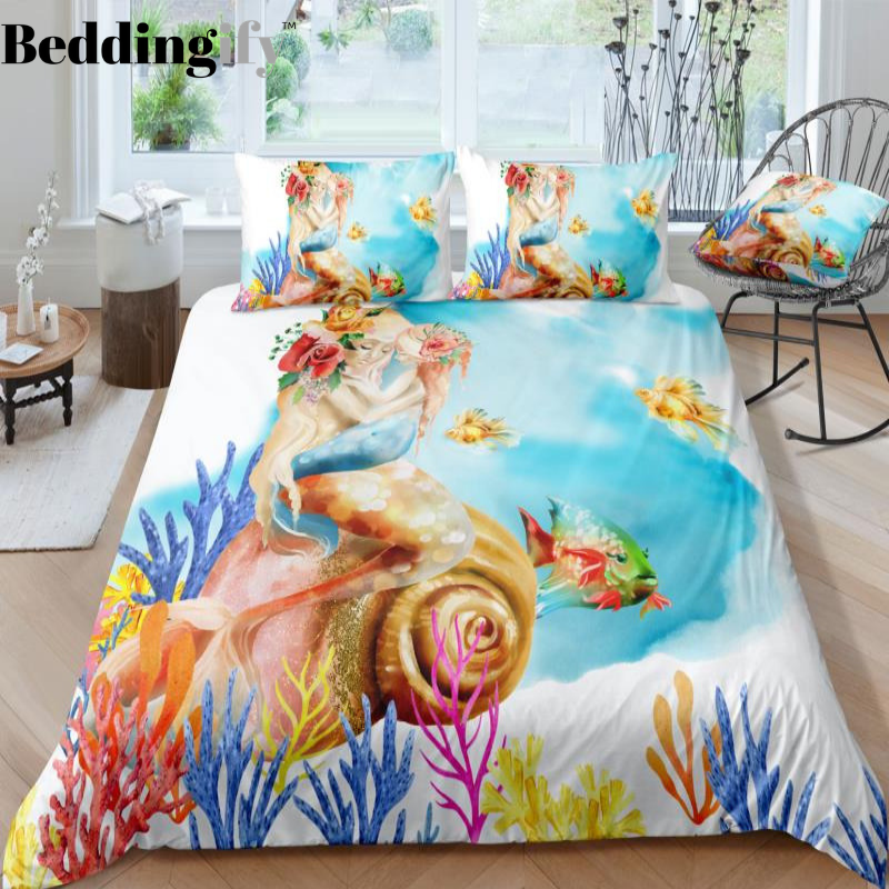 Corals and Mermaid Bedding Set - Beddingify