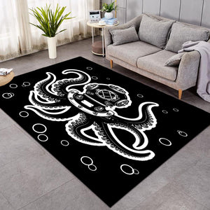 Diving Octopus Black SW0063 Rug