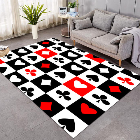 Image of Card Suits Checked SW1381 Rug