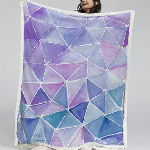 Image of Geometry Patterns Cool Sherpa Fleece Blanket