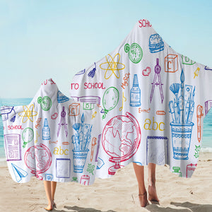 School Supplies Hooded Towel