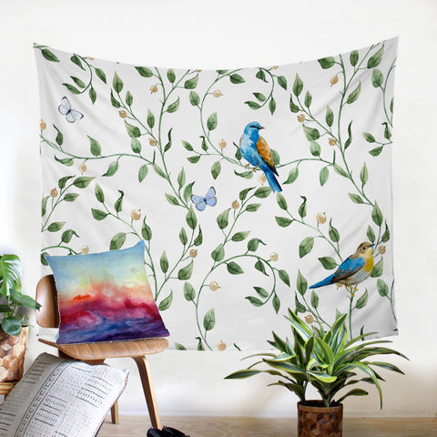 Image of Bird On Branches SW0759 Tapestry