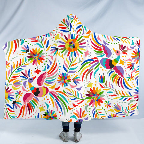 Image of Colorful Peacocks SW1161 Hooded Blanket