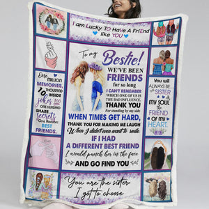 To My Bestie The Friend Of My Heart Fleece Blanket SWMT9760