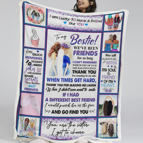 Image of To My Bestie The Friend Of My Heart Fleece Blanket SWMT9760