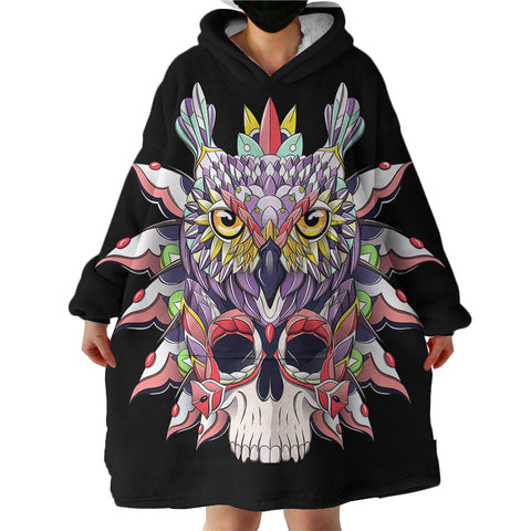 Image of Owl & Skull SWLF0467 Hoodie Wearable Blanket