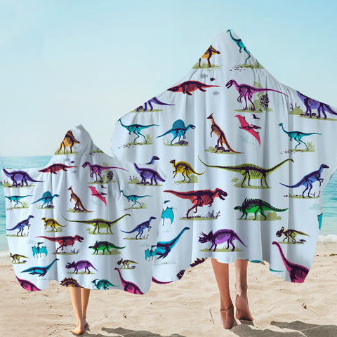Image of Colored Dino Toys SWLS1097 Hooded Towel