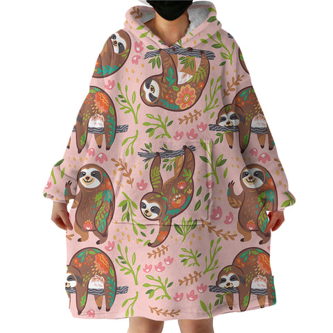 Image of Sloths SWLF1667 Hoodie Wearable Blanket