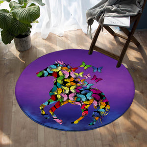Butterfly Horse SW1549 Round Rug