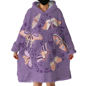 Night Moths SWLF0644 Hoodie Wearable Blanket