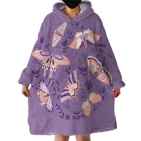 Image of Night Moths SWLF0644 Hoodie Wearable Blanket