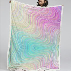 Pastel Themed Sherpa Fleece Blanket - Beddingify