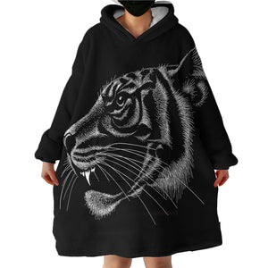 B&W Tiger SWLF1661 Hoodie Wearable Blanket