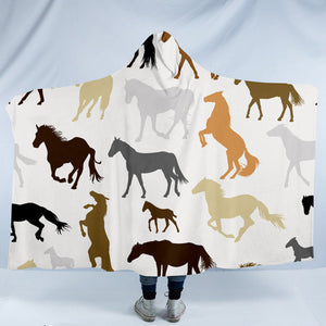 Horse Silhouettes SW1560 Hooded Blanket
