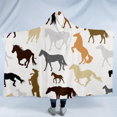 Image of Horse Silhouettes SW1560 Hooded Blanket