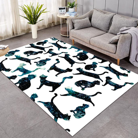 Image of Cat Space White SW0499 Rug