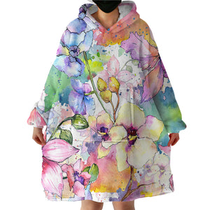 Flowers SWLF0666 Hoodie Wearable Blanket