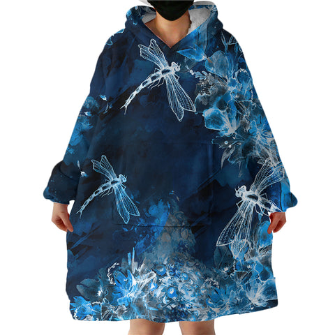 Image of Negative Color Dragonflies SWLF0768 Hoodie Wearable Blanket