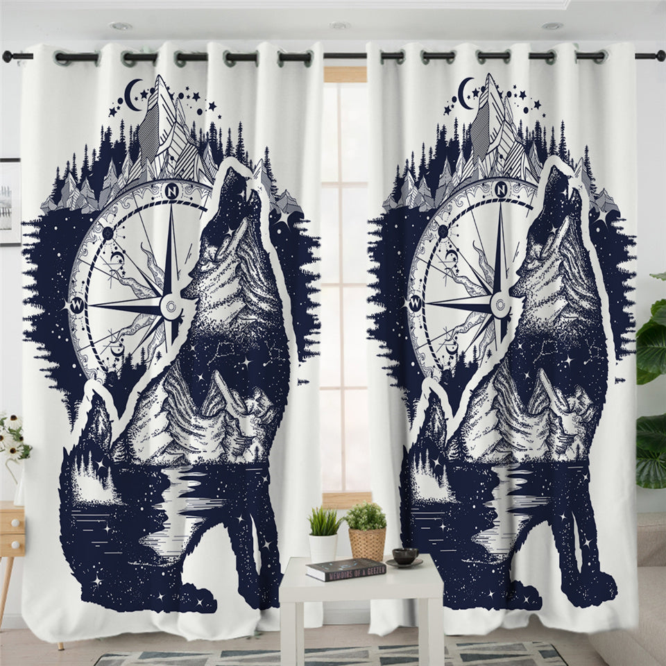 Feral Compass 2 Panel Curtains