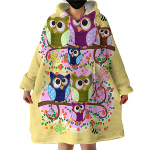 Owls SWLF0528 Hoodie Wearable Blanket