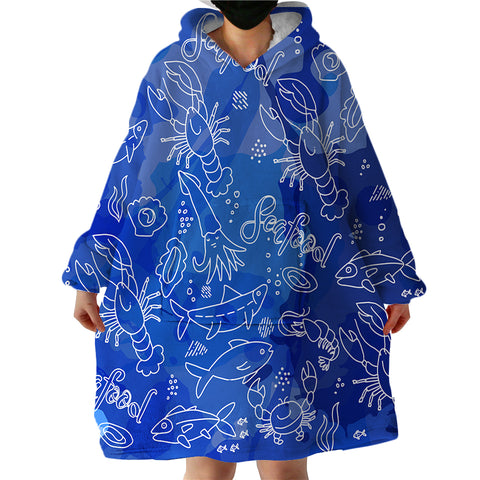 Image of Seafood SWLF0651 Hoodie Wearable Blanket