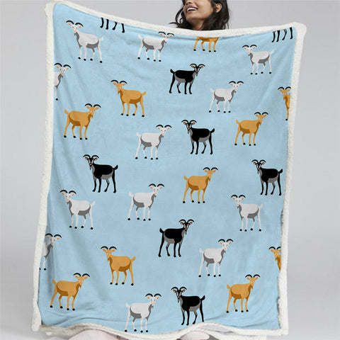Image of Goat Themed BLMT2772 Sherpa Fleece Blanket