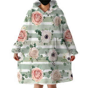 Rose Stripes SWLF0456 Hoodie Wearable Blanket