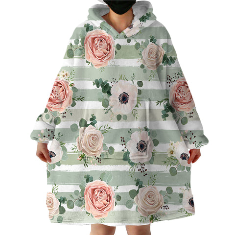 Image of Rose Stripes SWLF0456 Hoodie Wearable Blanket