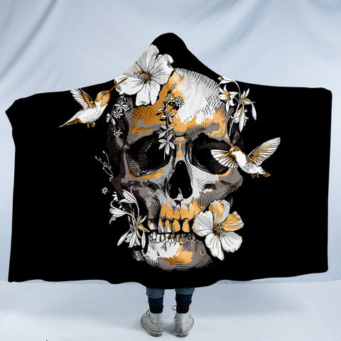 Image of Skull & Birds SW0761 Hooded Blanket