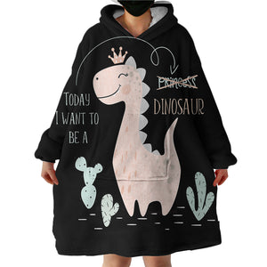 Dino Princess SWLF1747 Hoodie Wearable Blanket