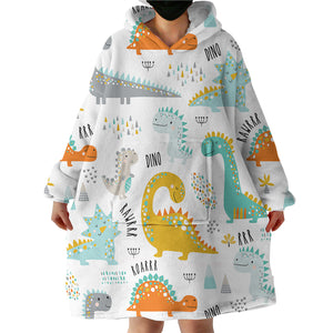 Cartooned Dino SWLF0872 Hoodie Wearable Blanket