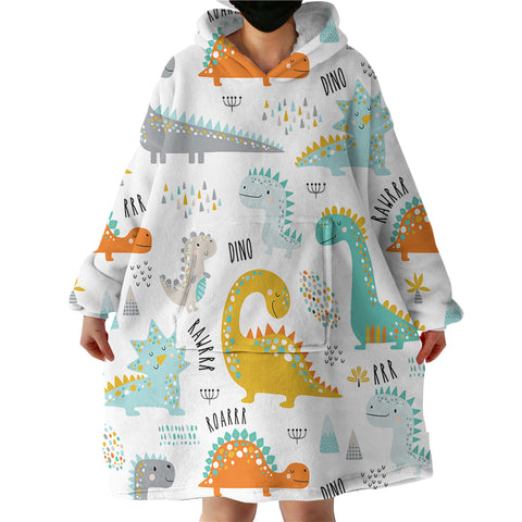 Image of Cartooned Dino SWLF0872 Hoodie Wearable Blanket